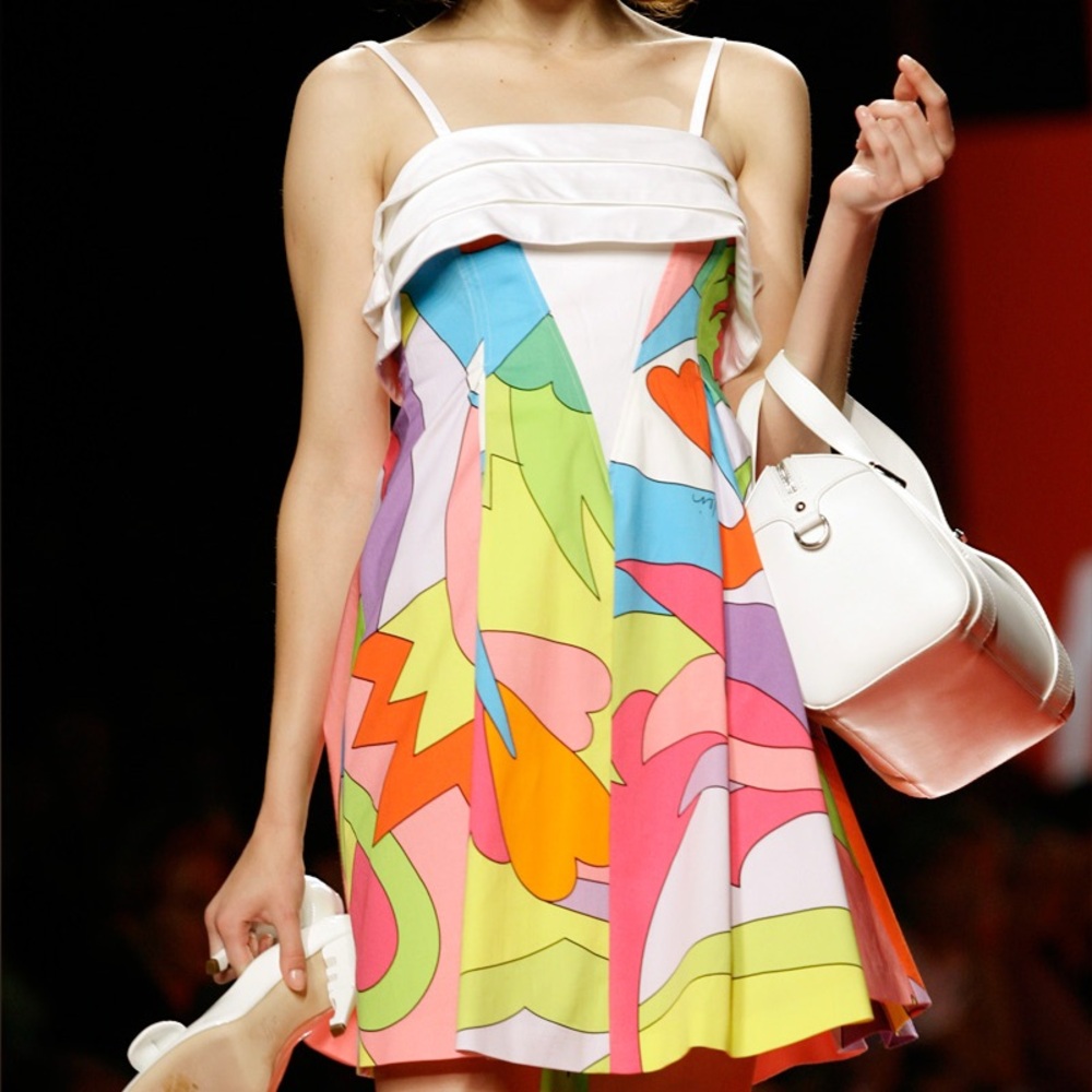 Enrico Coveri Rare SS 2009 Y2K Runway Colorful Pop Art Abstract Mini Dress NWT